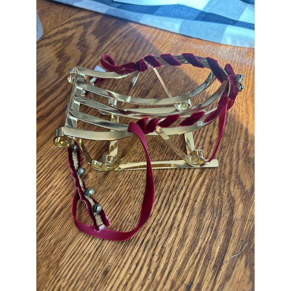 American Girl Holiday Metal Sleigh Velvet Ribbon & Jingle Bells Retired - Picture 1 of 6
